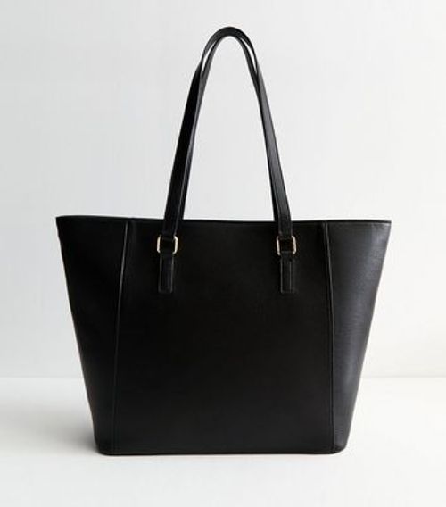 Black Leather-Look Trio Tote...