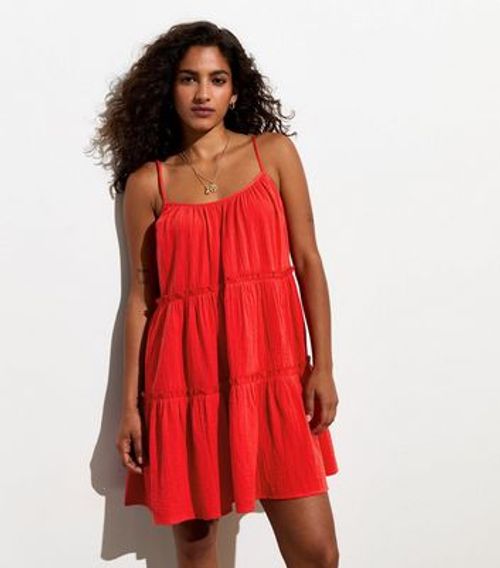 Petite Red Cotton Strappy...