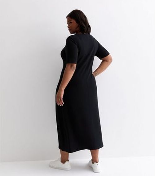 Curves Black Ribbed Jersey...