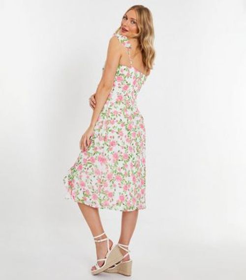 QUIZ Floral Wrap Midi Dress...