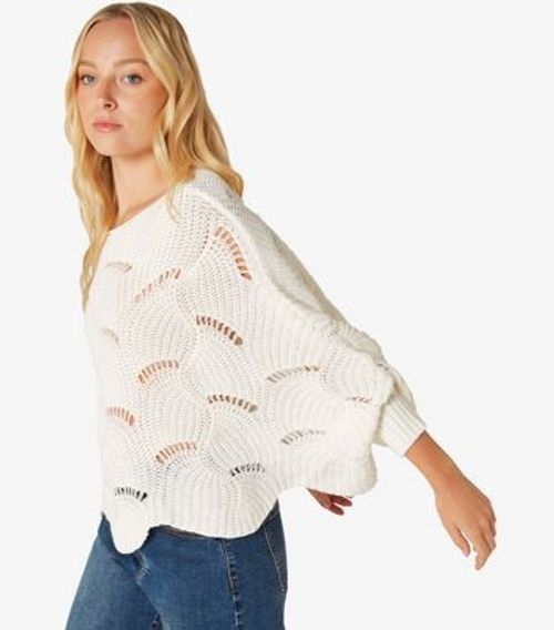 Apricot Cream Knit Scallop...