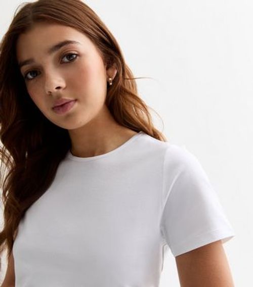 Girls White Crop T-Shirt New...