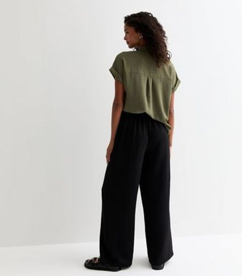 Black Wide Leg Trousers New...