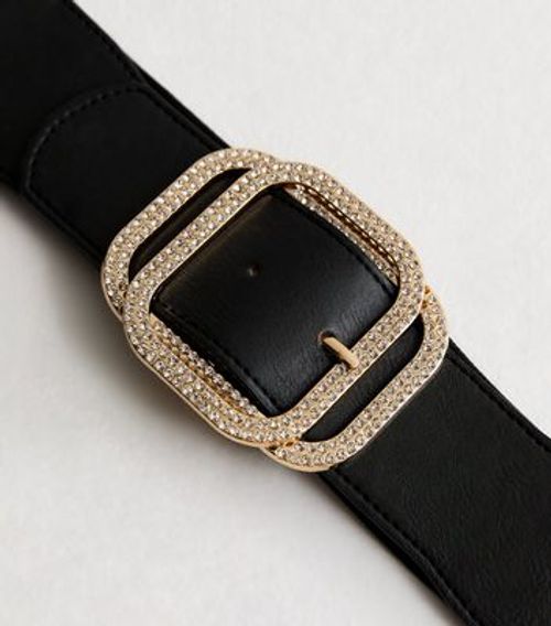 Black Diamanté Buckle Stretch...