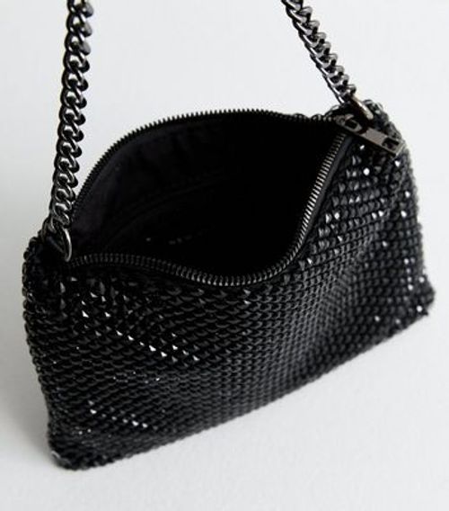 Black Bead Embellished Clutch...