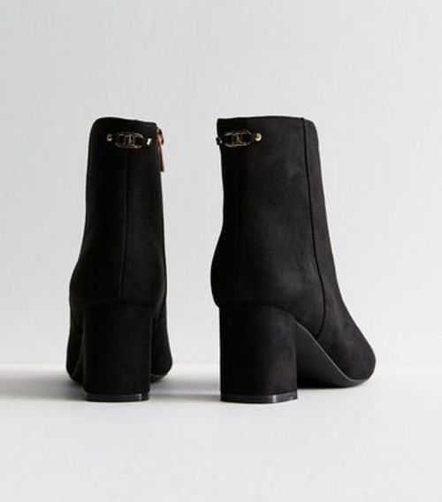 Black Suede Effect Block Heel...