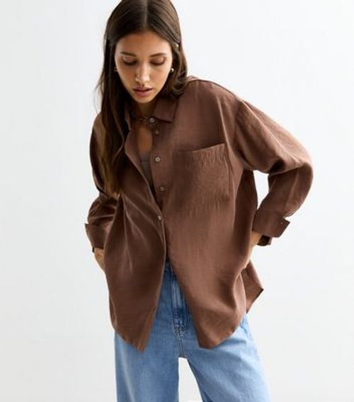 Dark Brown Relaxed Shirt New...