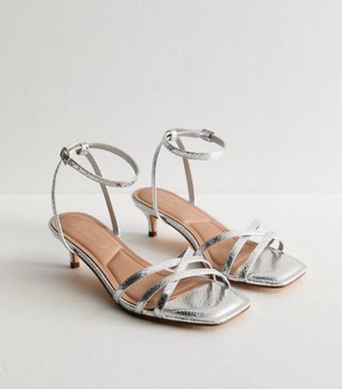 Wide Fit Silver Strappy...