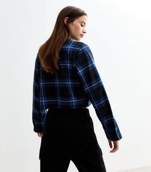 Blue Checked Cotton Crop...