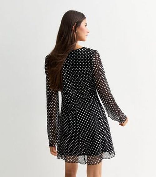 Black Polka Dot Print Square...