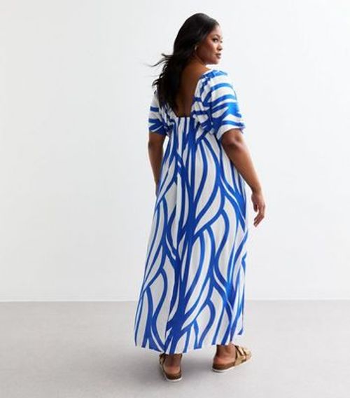 Curves Blue Pattern Maxi...