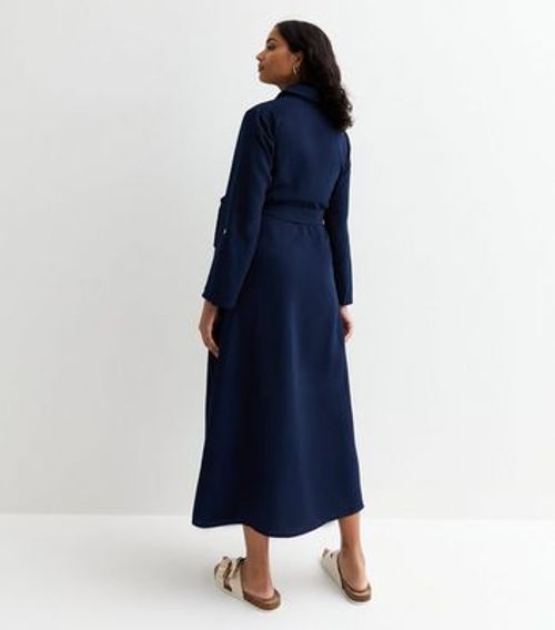 Maternity Navy Midi Shirt Dress New Look