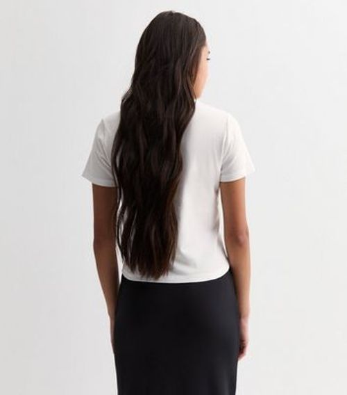 Girls White Cherry-Print Crop T-Shirt New Look