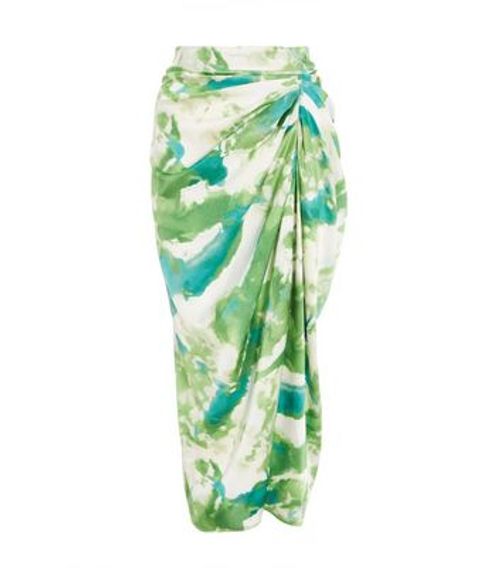 QUIZ Multicoloured Marble Print Midi Skirt New Look