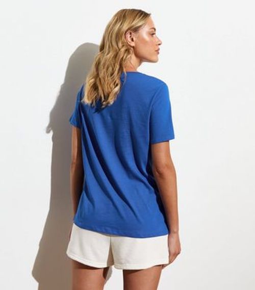 Blue France Print Cotton T-Shirt New Look
