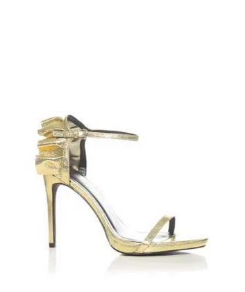 gold ruffle heels