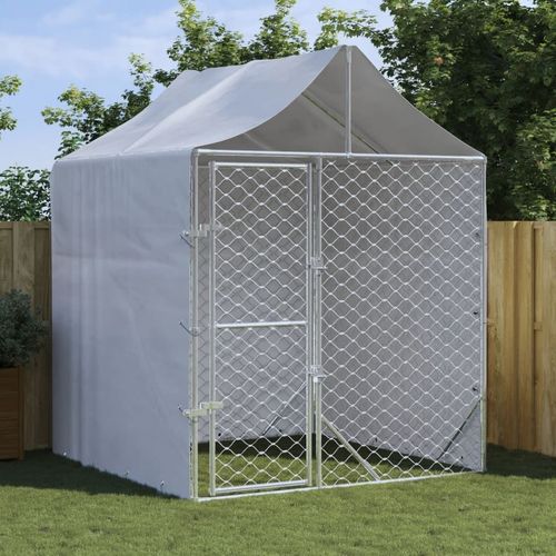 Outdoor Dog Kennel with Roof...