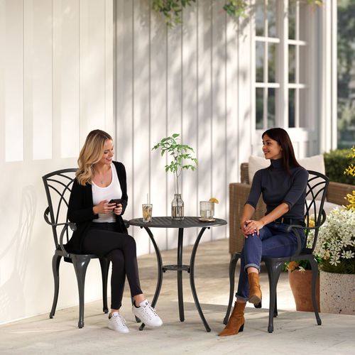 5/3 PCs Garden Bistro Set Garden Furniture Set w/ Umbrella Hole