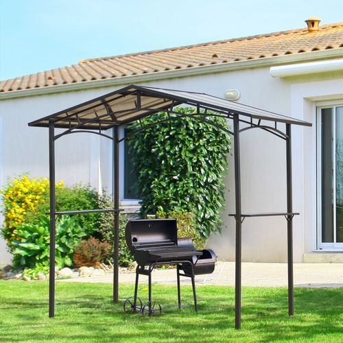 8ft x 5ft Outdoor BBQ Protective Gazebo Aluminium Framewith 2 Shelves
