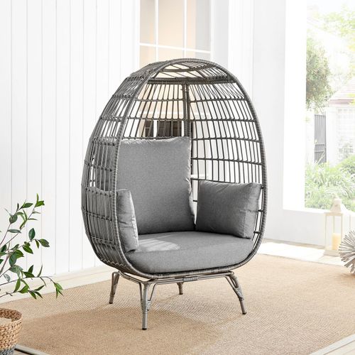 Grey Rattan Garden Egg Chair...
