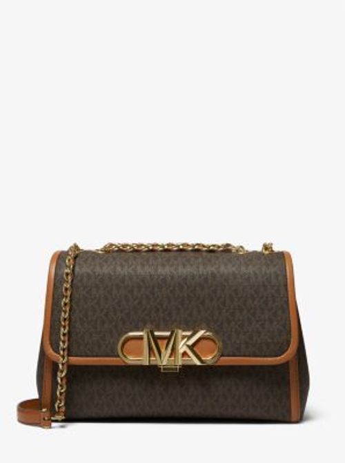 MK Parker Extra-Large Logo Shoulder Bag - Brown - Michael Kors