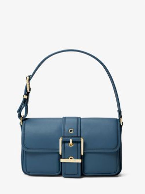 MK Colby Medium Leather Shoulder Bag - Blue - Michael Kors