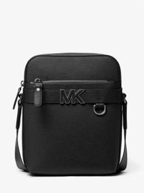 MK Hudson Leather Flight Bag - Black - Michael Kors