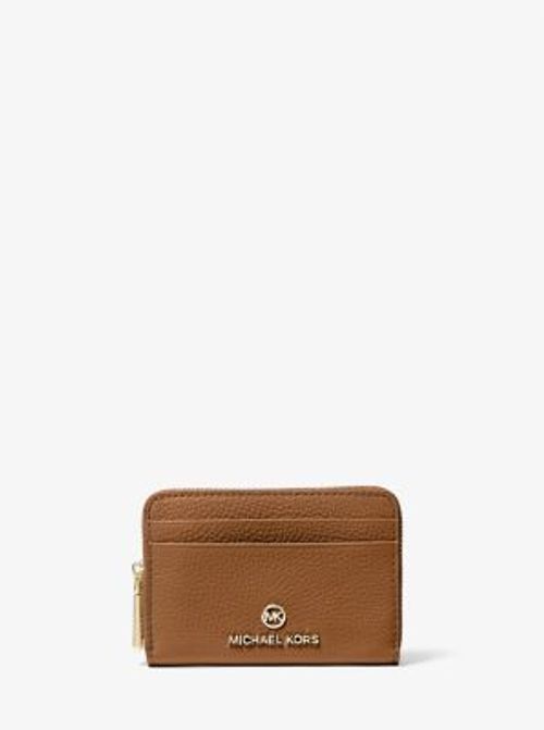 MK Jet Set Small Pebbled Leather Wallet - Brown - Michael Kors