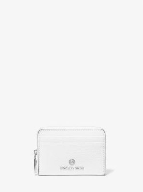 MK Jet Set Small Pebbled Leather Wallet - White - Michael Kors