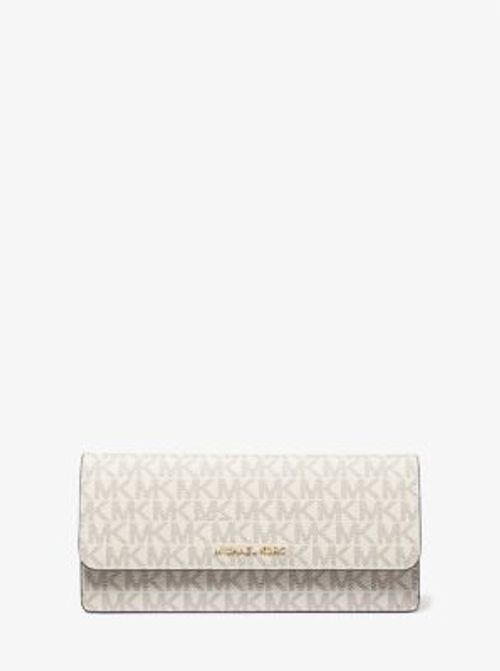 MK Jet Set Large Signature Logo Wallet - Natural - Michael Kors