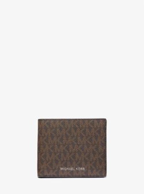 MK Greyson Logo Slim Billfold Wallet - Brown - Michael Kors