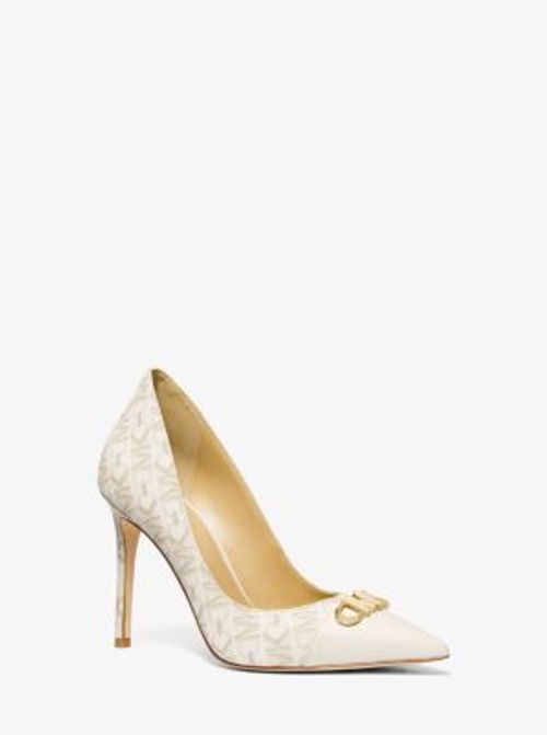 MK Parker Empire Signature Logo Pump - Natural - Michael Kors