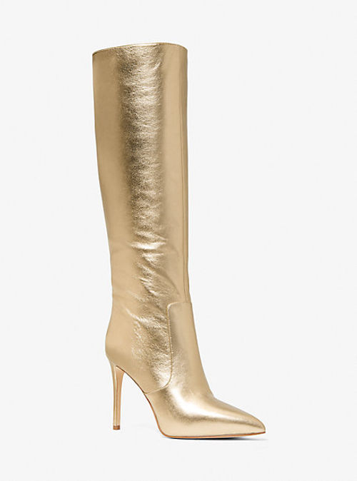 MK Rue Metallic Leather Knee...