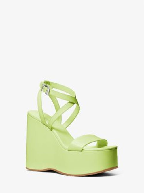 MK Paola Leather Wedge Sandal...