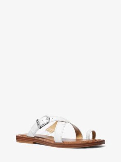 MK Ashton Leather Flat Sandal...