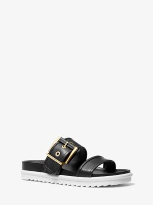 MK Colby Leather Slide Sandal...