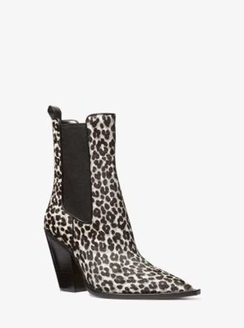 MK Leni Leopard Print Calf...