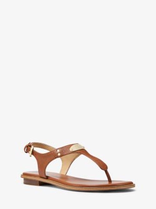 MK Logo Plate Leather Sandal...