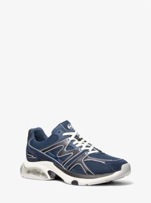 MK Kit Extreme Mesh and Leather Trainer - Blue - Michael Kors