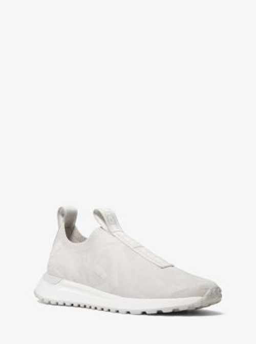 MK Bodie Logo Embossed Stretch Knit Slip-On Trainer - Grey - Michael Kors