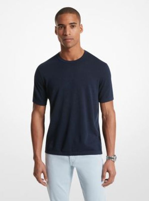 MK Linen Blend Shirt - Blue -...