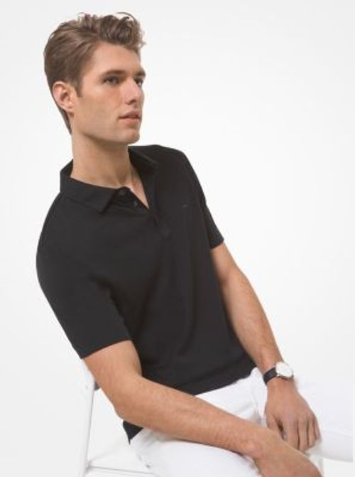 MK Cotton Polo Shirt - Black...