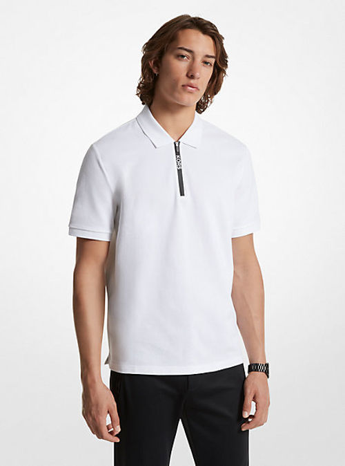 MK Cotton Half-Zip Polo Shirt...