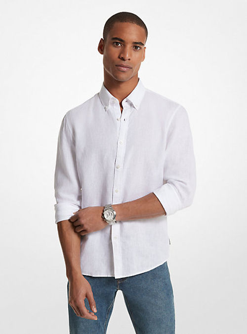 MK Linen Shirt - White -...