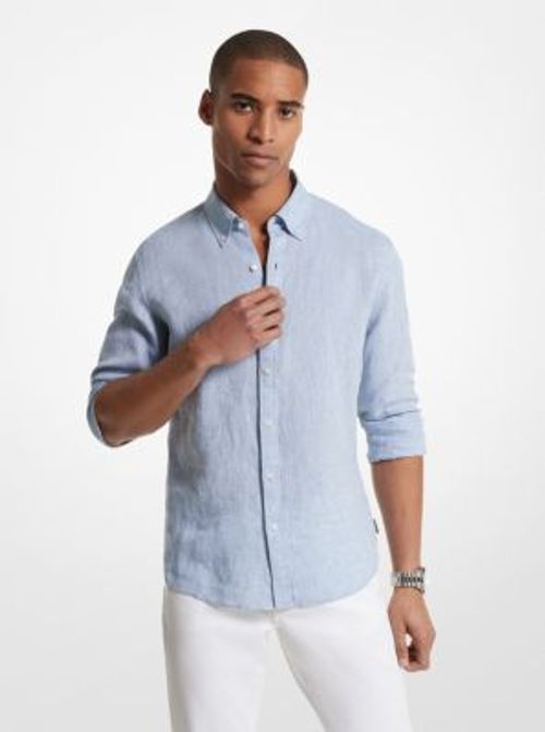 MK Linen Shirt - Blue -...