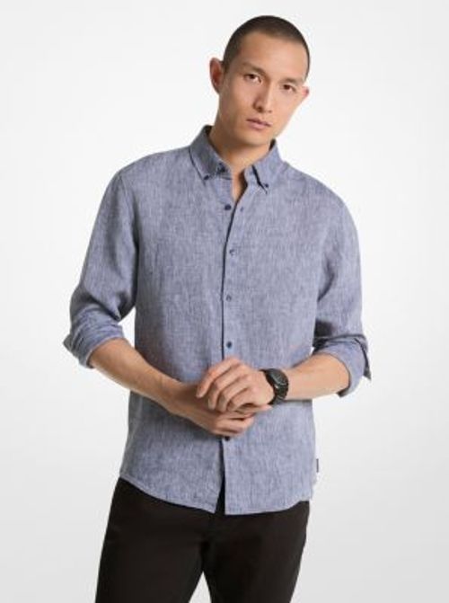 MK Linen Shirt - Blue -...