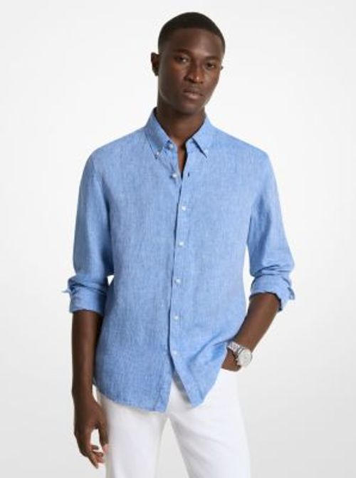 MK Linen Shirt - Blue -...