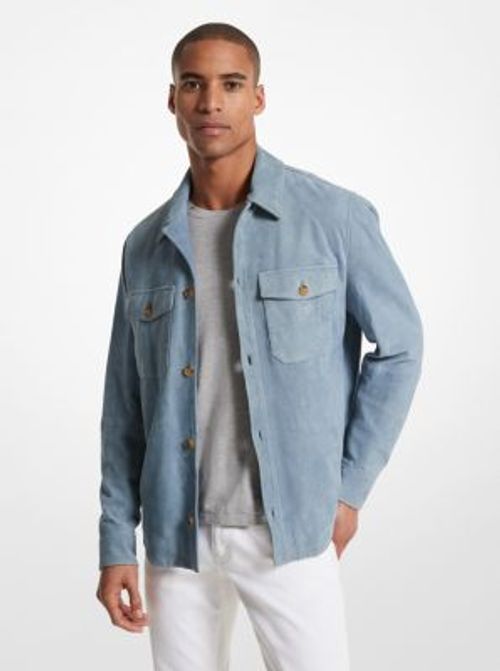 MK Suede Shirt Jacket - Blue...