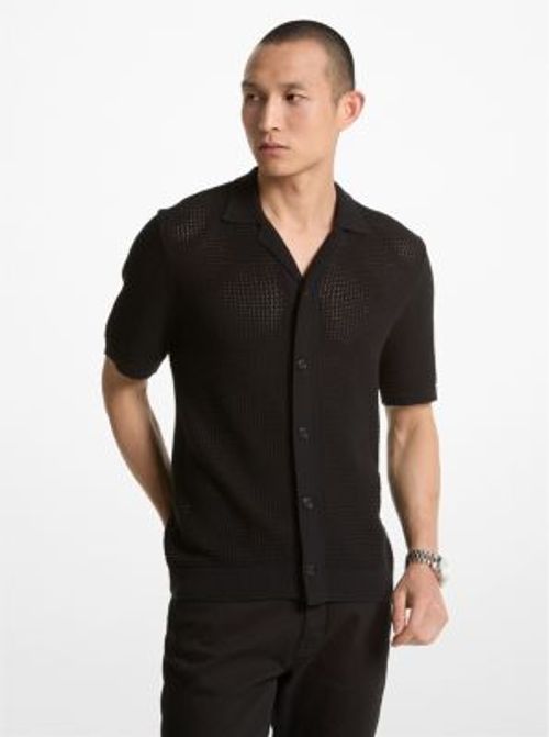 MK Open-Knit Cotton Shirt -...