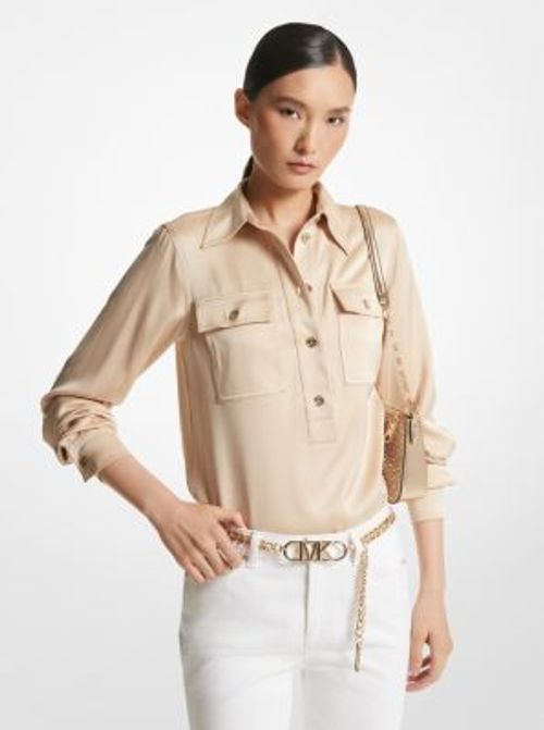 MK Satin Shirt - Natural - Michael Kors